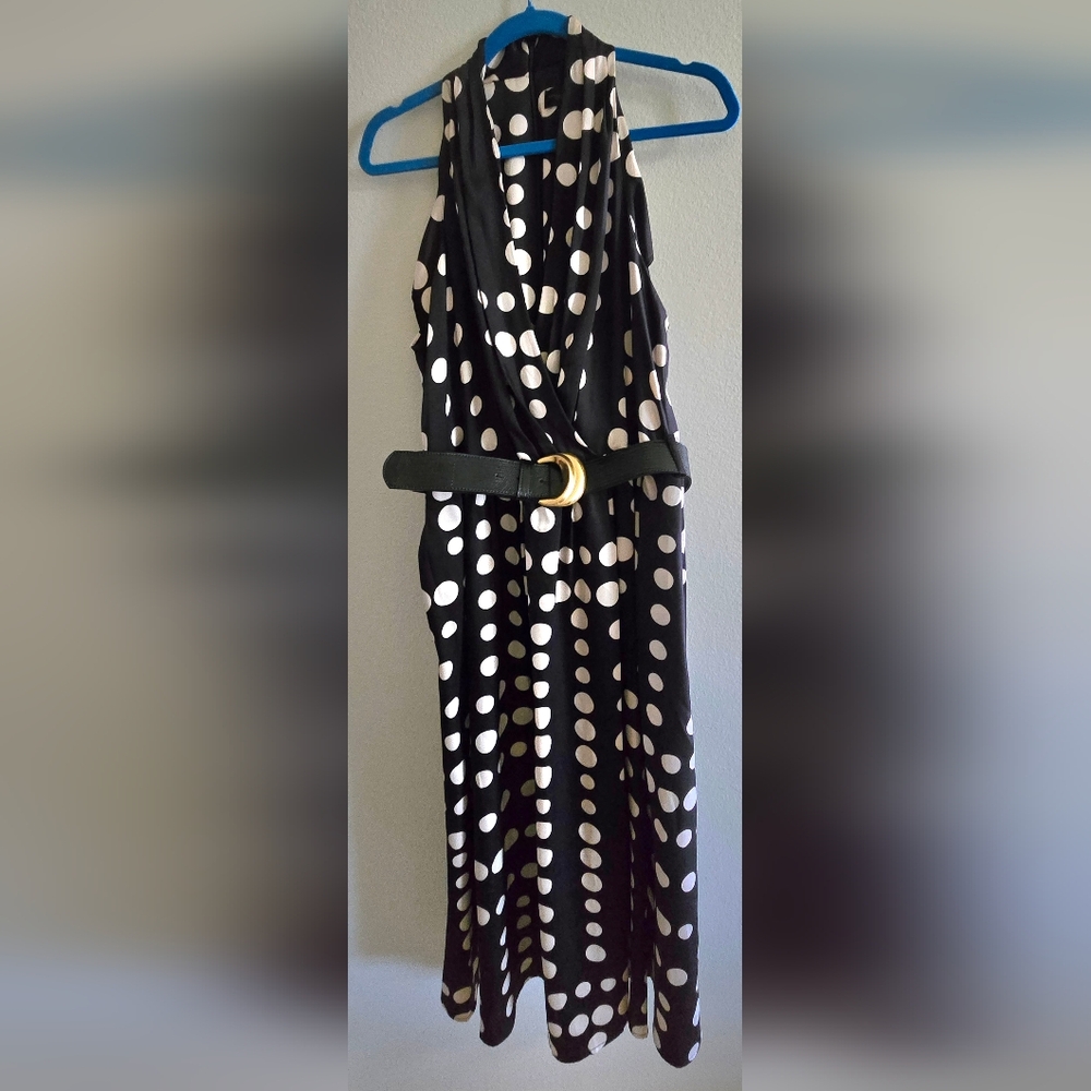 Donna Karan Black and White Polka Dot Fabric